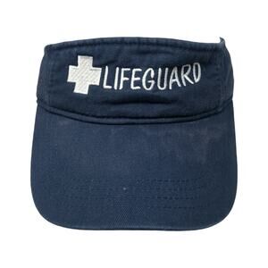 Lifeguard Strapback Visor Hat Blue One Size Adjustable Embroidered
